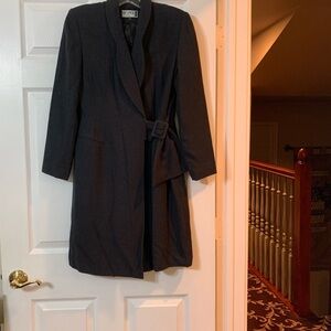 Dark Gray Long Coat/Dress with Belt - Size 6